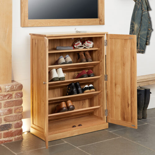 Mobel Oak Large Shoe Cupboard COR20D