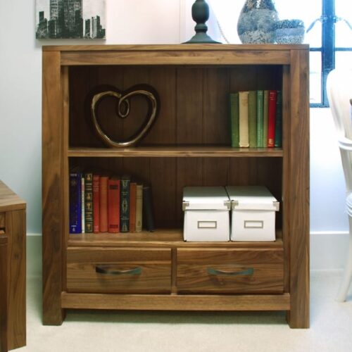 Mayan Walnut Furniture Low Bookcase CWC01B