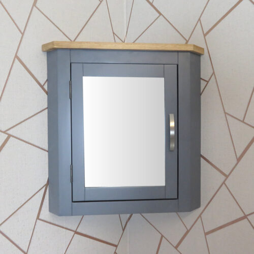 Grey Painted Wall Mounted Corner Bathroom Cabinet 701G