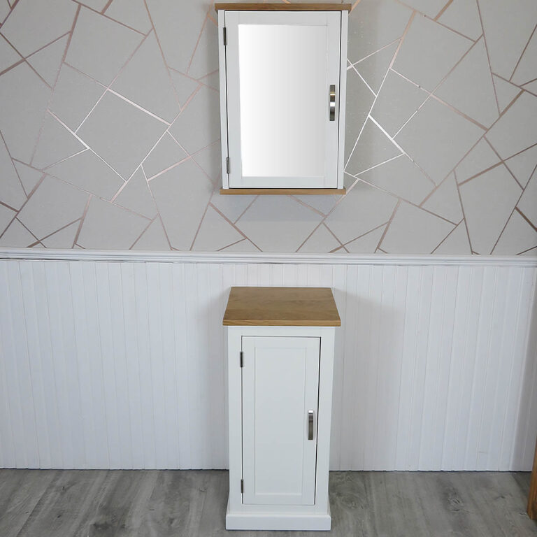 White Painted Bathroom Storage Unit 500P ADD ON