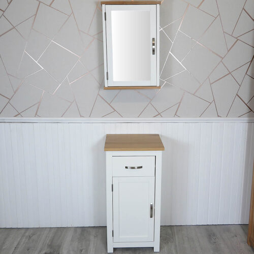 White Painted Oak Top Bathroom Storage Unit 300P ADD ON