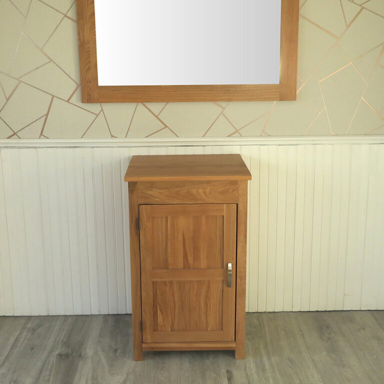 Slimline Bathroom Cabinet Vanity Unit | Solid Oak | 308