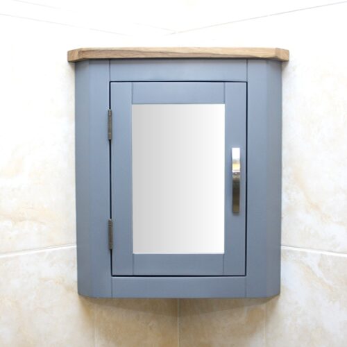 Grey Painted Wall Mounted Corner Bathroom Cabinet 601G ADD ON