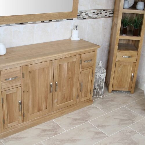 Solid Oak Bathroom Storage Unit 402