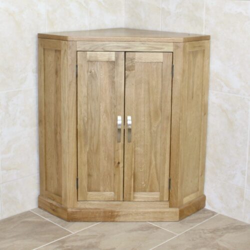 Oak Corner Bathroom Storage Medium Unit 501B