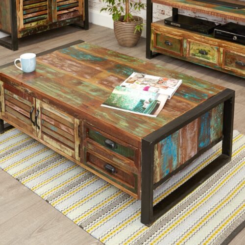 Urban Chic 4 Door 4 Drawers Large Coffee Table IRF08B