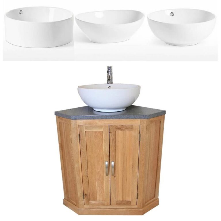 Grey Quartz Top Corner Vanity Ceramic Basin Unit 501BGQCBC