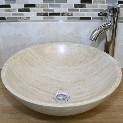 Travertine Bathroom Basin Tap & Plug 025T