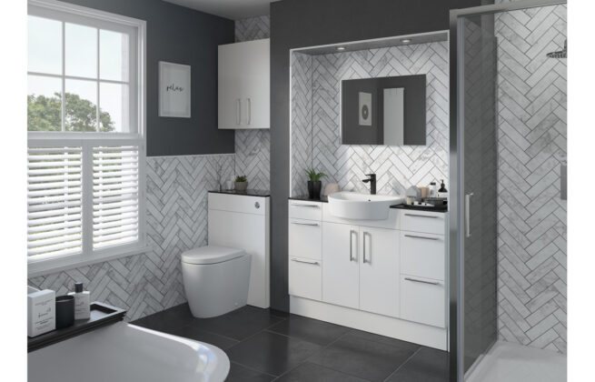 Tundra 900x330mm Base End Panel – White Gloss