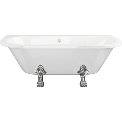 Ikon Freestanding Back To Wall 2TH 1700x800x600mm Bath w/Feet - White