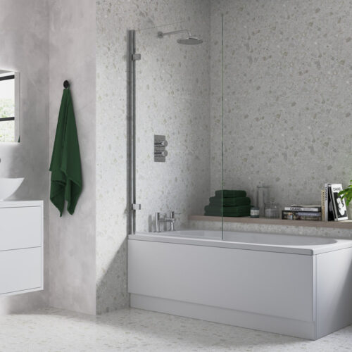 Hinged Straight Edge Bath Screen
