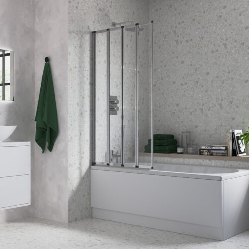 Framed Four Fold Bath Screen