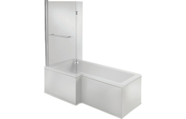 Forte L Shape 1700x850x560mm 0TH Shower Bath Pack (LH)