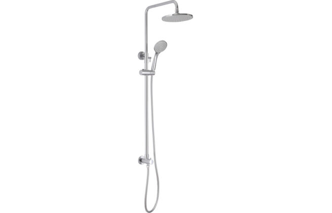 Round Shower Kit Overhead and Handset – Chrome