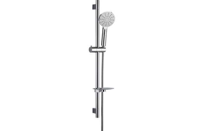 Round Push Button Shower Kit – Chrome