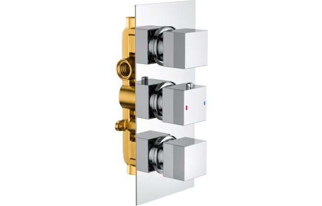 Kuba Thermostatic Triple Shower Valve – Two Outlet