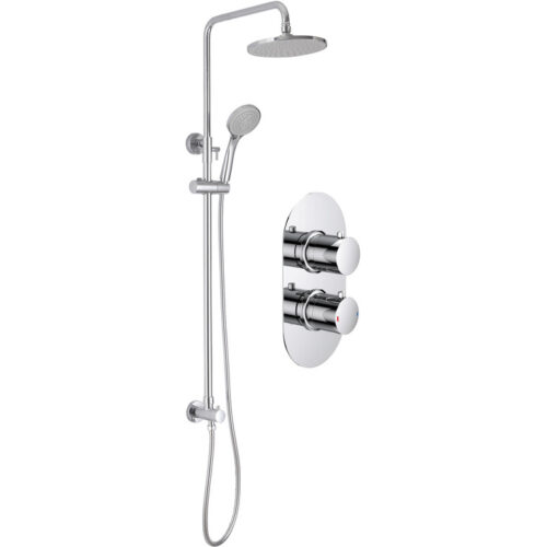Lucas Shower Pack Two - Two Outlet Twin Shower Valve with Riser & Overhead Kit