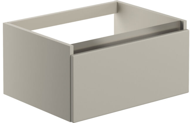 Liberte 600mm 1 Drawer Wall Hung Basin Unit (No Top) – Latte