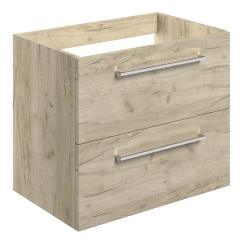 Jupiter 590mm Wall Hung 2 Drawer Basin Unit (No Top) - Oak