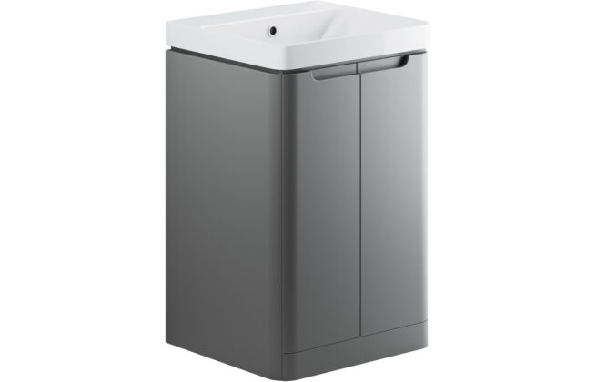 Fairmont 500mm 2 Door Floor Standing Cloakroom Basin Unit – Matt Grey