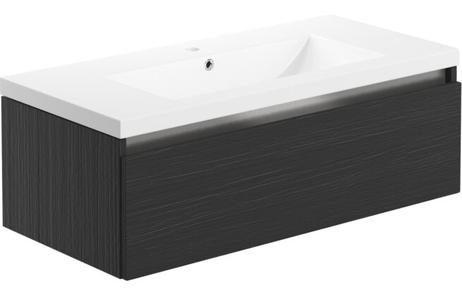 Liberte 815mm 1 Drawer Wall Hung Basin Unit Inc. Basin – Graphitewood