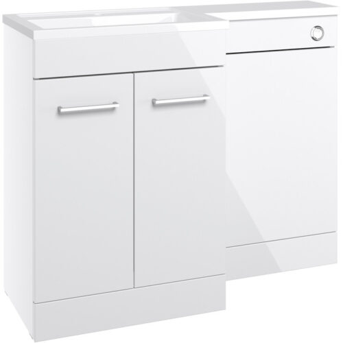 Mythos 1100mm Floor Standing RH L-Shape Pack w/Basin - White Gloss