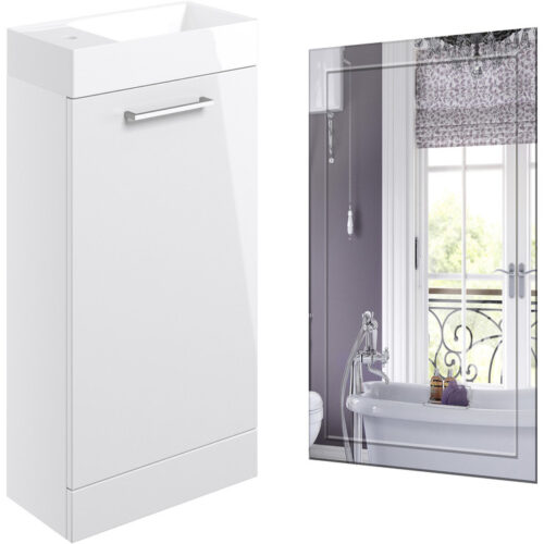 Jupiter 410mm Floor Standing Basin Unit & Rockford Mirror Pack