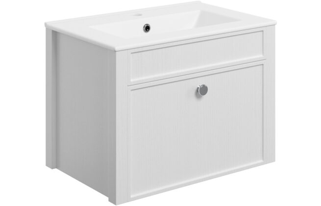 Fiero 605mm Wall Unit (exc. Basin) – Satin White Ash