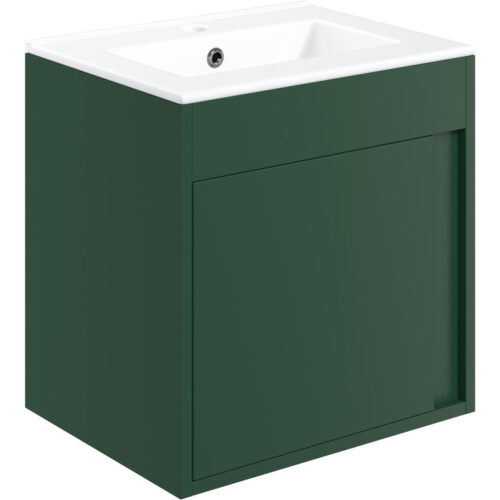 Elan 510mm Wall Hung Unit Inc. Basin - Matt Conifer Green