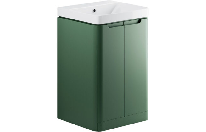Fairmont 500mm 2 Door Floor Standing Cloakroom Basin Unit – Matt Sage Green