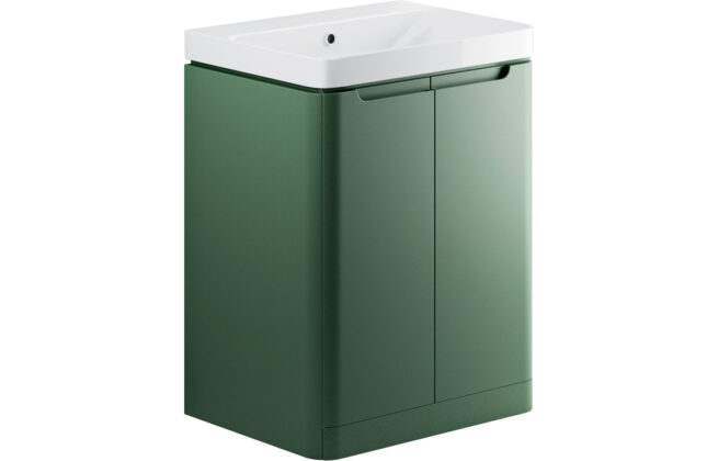 Fairmont 600mm 2 Door Floor Standing Basin Unit – Matt Sage Green