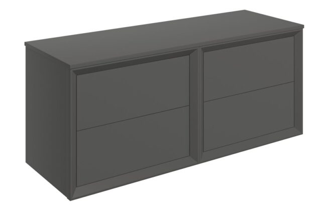 Canopus 1200mm Wall Hung 4 Drawer Basin Unit Run & Top – Matt Clay