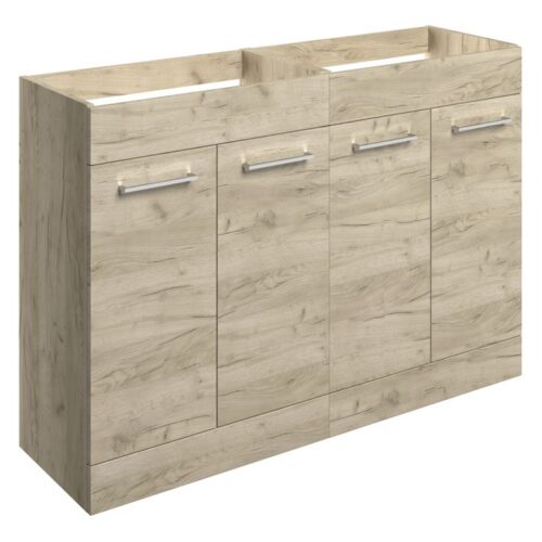 Jupiter 1180mm Floor Standing 2 Door Basin Unit Run (No Top) - Oak