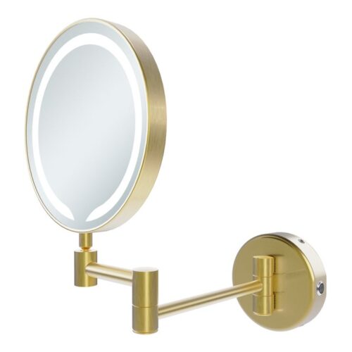 Bono Round LED Cosmetic Mirror - Brushed Brass