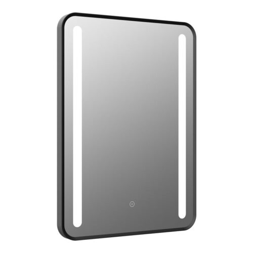Polaris 500x700mm Rounded Front-Lit LED Mirror - Black
