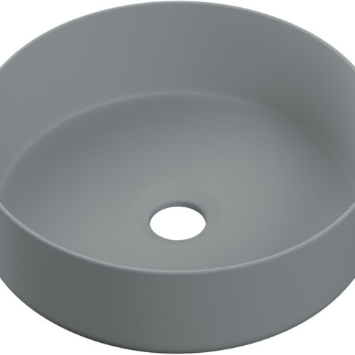October 355mm Ceramic Round Washbowl & Waste - Matt Grey