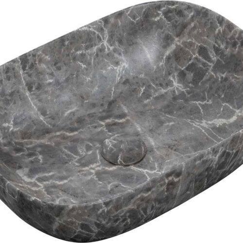 Orbit 460x330mm Ceramic Washbowl - Grey Marble Effect