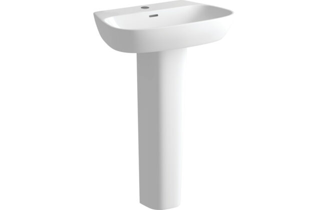February 600x400mm 1TH Basin & Full Pedestal