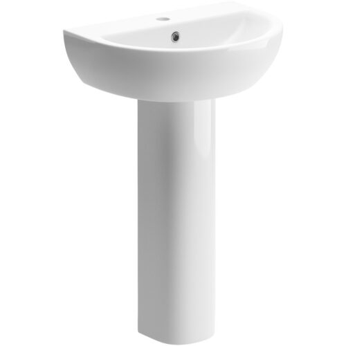 Venus 550x400mm 1TH Basin & Full Pedestal