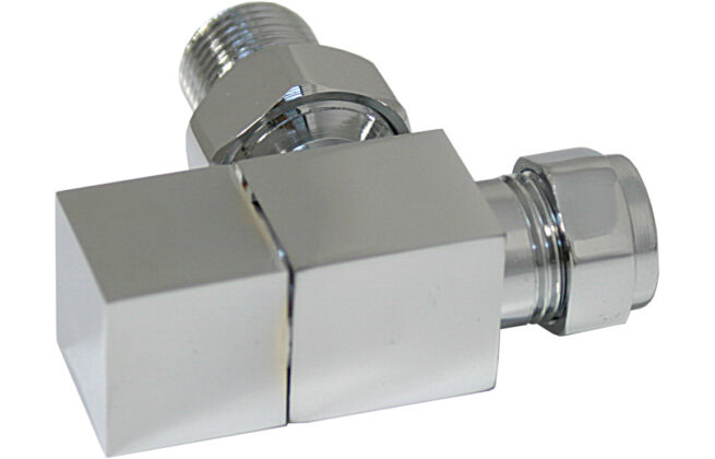 Square Chrome Radiator Valves – Angled