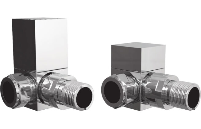 Square Chrome Radiator Valves – Corner