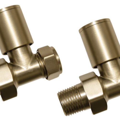 Brushed Brass Radiator Valves - Straight