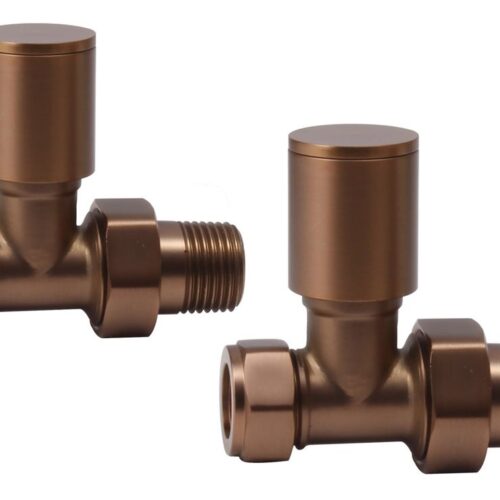 Patterned Brushed Bronze Radiator Valves - Straight