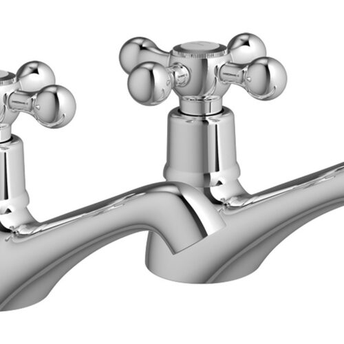Atlas Bath Pillar Taps - Chrome