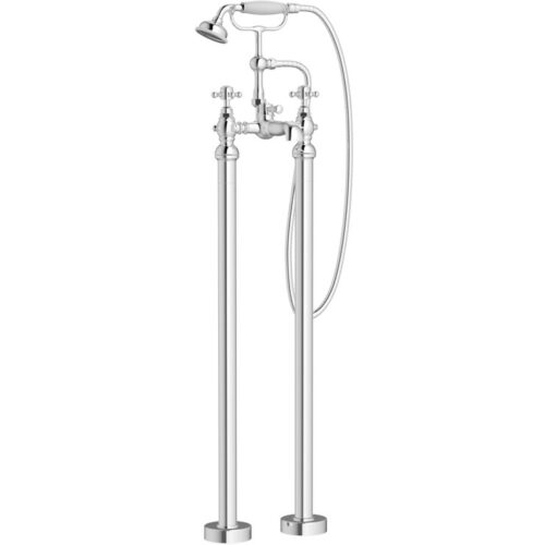 Jasper Floor Standing Bath/Shower Mixer & Shower Kit - Chrome