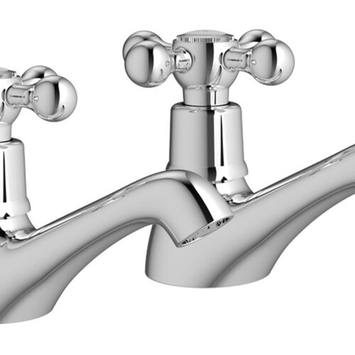 Atlas Basin Pillar Taps - Chrome