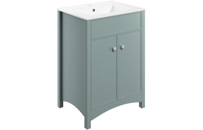 Fiero 610mm Basin Unit & Basin – Sea Green Ash