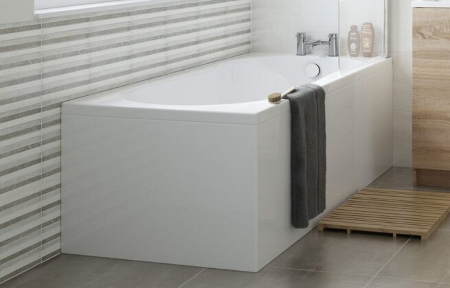 1810x810mm One-Piece Bath Panel – White Gloss