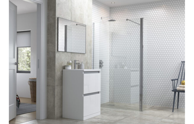 Brink Wetroom Panel Support Bar & 300mm Rotatable Panel – 900mm
