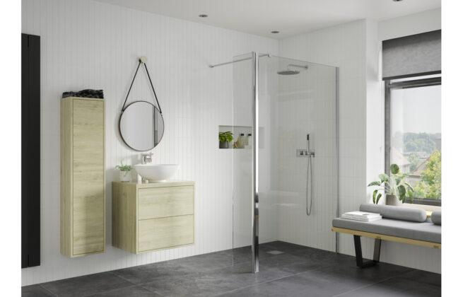 Latin 900mm Wetroom Panel  Support Bar & 300mm Rotatable Panel